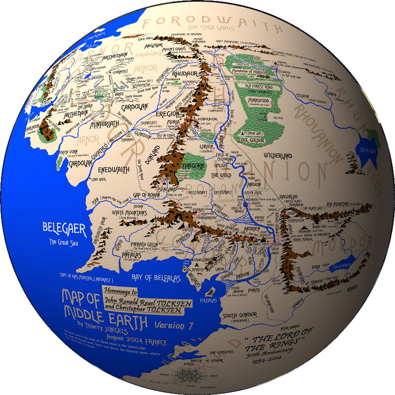THE MAP OF MIDDLE EARTH BY TJ